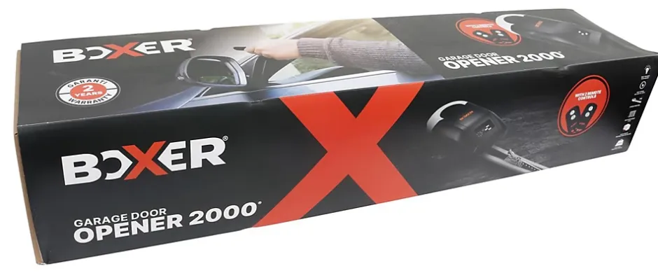 Ouvre-porte de garage 800N avec télécommande, éclairage LED et arrêt automatique, portée 35 m-Boxer Outlet