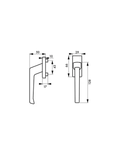 Béquille pour fenêtre, carré 7mm, avec vis de pose, blanc-Thirard Sale