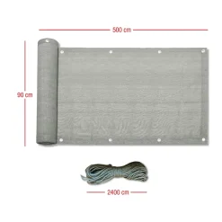 Brise-Vue de Balcon Polyéthylène Gris Pare Soleil 0,9x5 m Rebecca Mobili-Mobili Rebecca Best