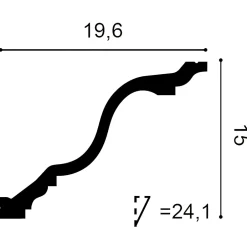 Orac C334 Corniche plafond Decor - 15x19,5x200cm (h x p x L) - moulure décorative polyuréthane
