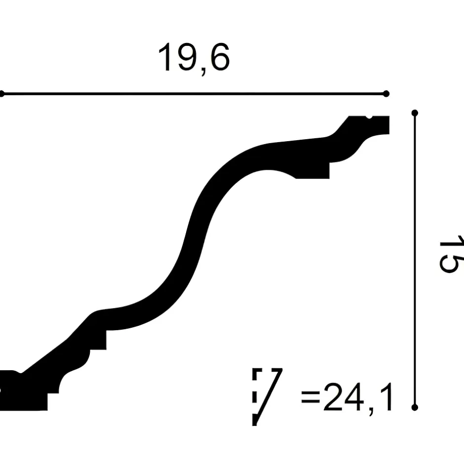 Orac C334 Corniche plafond Decor - 15x19,5x200cm (h x p x L) - moulure décorative polyuréthane