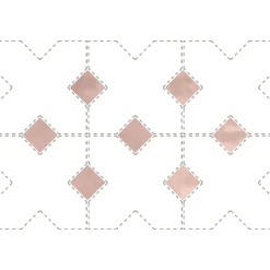 Aelle Carrelage Cabochon sol / mur brillant 3,4x3,4 cm Taco KASBAH ORCHARD PINK