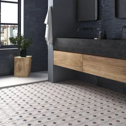 Aelle Carrelage Cabochon sol / mur brillant 3,4x3,4 cm Taco KASBAH BLUE GRASS