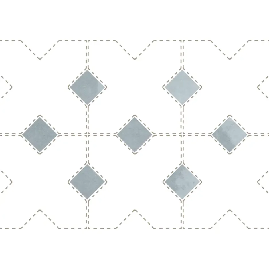 Aelle Carrelage Cabochon sol / mur brillant 3,4x3,4 cm Taco KASBAH BLUE GRASS