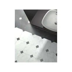 Cabochon sol / mur effet marbre blanc 4,6x4,6 cm TACO OCTAGON MARMOL BLANCO-Aelle Carrelage Online