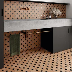 Cabochon sol / mur mate 3,4x3,4 cm Taco KASBAH BLACK HAT MATT-Aelle Carrelage Online