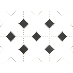 Cabochon sol / mur mate 3,4x3,4 cm Taco KASBAH BLACK HAT MATT-Aelle Carrelage Online