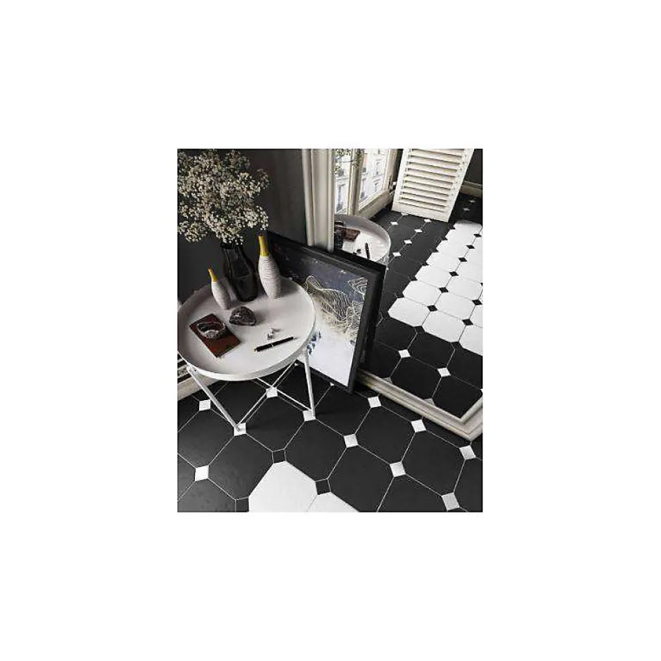 Cabochon sol / mur uni noir 6,7x6,7 cm TACO NEGRO-Aelle Carrelage Discount