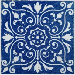 CARREAU BAROQUE BLEU 1 PIÈCE 10 x 10 CM CASA LINEA-Casa Linéa New