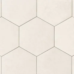 Carreau Hexagonal Effet Ciment. Grès Cérame Sol et Mur. Custom Ivoire 14x16cm-Lux Mosaic Hot