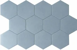 Lux Mosaic Carreau Hexagonal Effet Ciment. Grès Cérame Sol et Mur. Custom Bleu 14x16cm