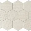 Lux Mosaic Carreau Hexagonal Effet Ciment. Grès Cérame Sol et Mur. Décor Custom Ivoire 14x16cm
