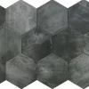 Carreau Hexagonal en Grès Cérame Effet Ciment. Série Denia Graphite 14x16 cm-Lux Mosaic New