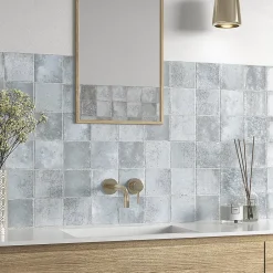 Carreau Mural Intérieur/Extérieur Brillant. Nissel Gris 12x12 cm-Lux Mosaic Clearance