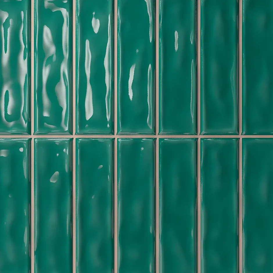 Carreau Pré-découpé Effet Mosaïque. Série Stick Émeraude 20x20 cm-Lux Mosaic Online