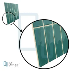Carreau Pré-découpé Effet Mosaïque. Série Stick Émeraude 20x20 cm-Lux Mosaic Online