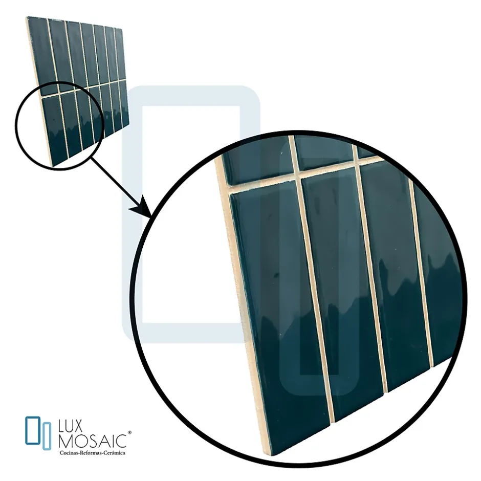 Lux Mosaic Carreau Pré-découpé Effet Mosaïque. Série Stick Vert Intense 20x20 cm