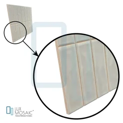 Carreau Pré-découpé Effet Mosaïque. Série Stick Grège 20x20 cm-Lux Mosaic
