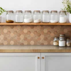 Tulup Carreaux vinyle 30x30 cm Géométrie du bois 9 pcs