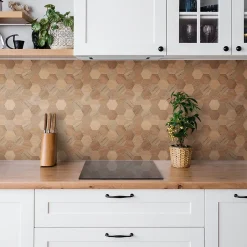 Tulup Carreaux vinyle 30x30 cm Géométrie du bois 9 pcs