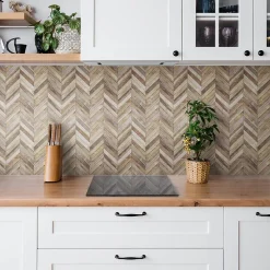 Tulup Carreaux vinyle 30x30 cm Planches à chevrons 9 pcs