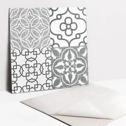 Tulup Carreaux vinyle 30x30 cm Carreaux à motifs portugais 9 pcs