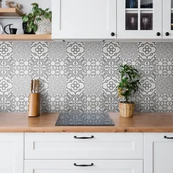 Tulup Carreaux vinyle 30x30 cm Carreaux à motifs portugais 9 pcs