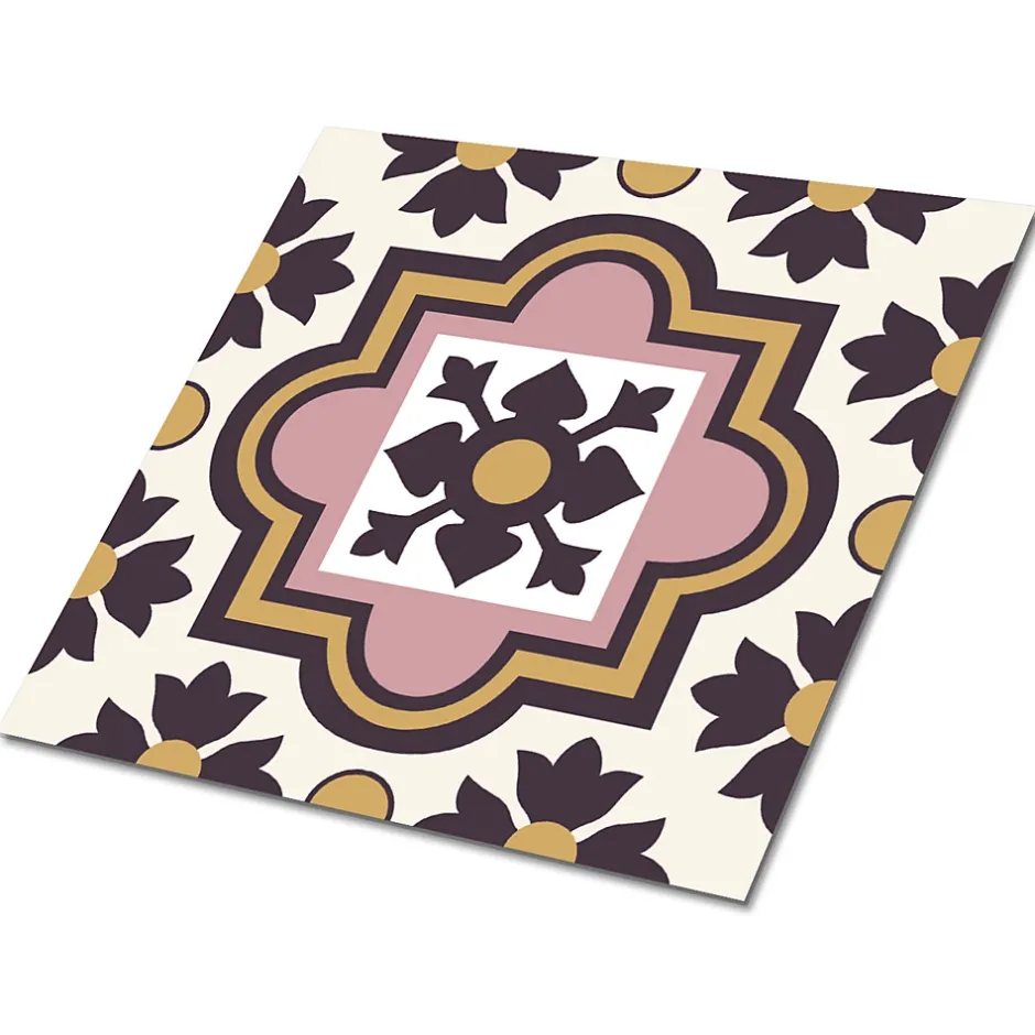 Tulup Carreaux vinyle 30x30 cm Fleurs arabes 9 pcs