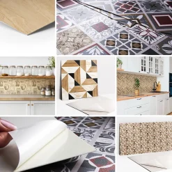 Carreaux vinyle 30x30 cm Étoiles stylisées 9 pcs-Tulup Best