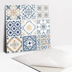 Carreaux vinyle 30x30 cm Mosaïque ornementale 9 pcs-Tulup Online