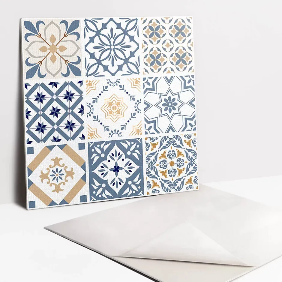 Carreaux vinyle 30x30 cm Mosaïque ornementale 9 pcs-Tulup Online