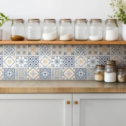 Carreaux vinyle 30x30 cm Mosaïque ornementale 9 pcs-Tulup Online