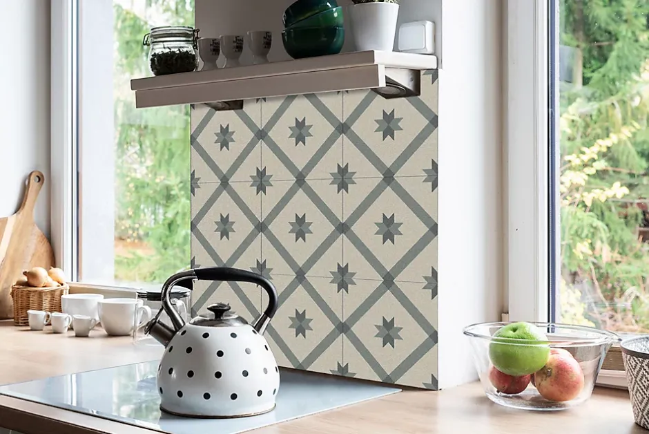 Carreaux vinyle 30x30 cm Motif géométrique 9 pcs-Tulup Clearance