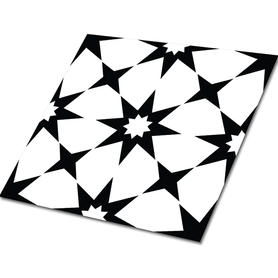 Carreaux vinyle 30x30 cm Géométrie en étoile 9 pcs-Tulup New