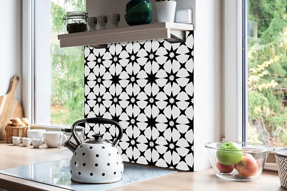 Carreaux vinyle 30x30 cm Géométrie en étoile 9 pcs-Tulup New