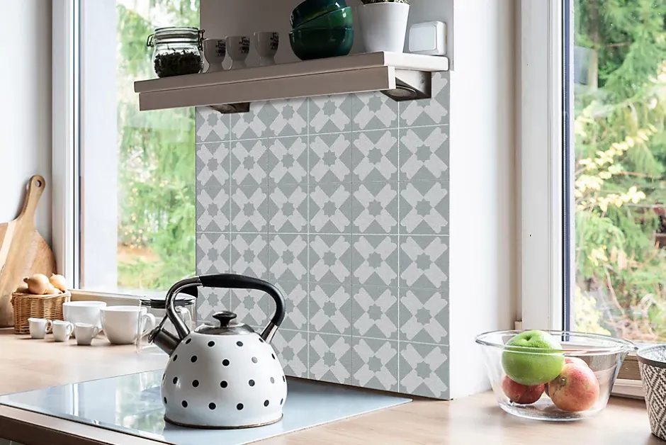 Carreaux vinyle 30x30 cm Patchwork géométrique 9 pcs-Tulup Sale