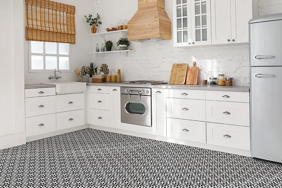 Carreaux vinyle 30x30 cm Fleur stylisée 9 pcs-Tulup