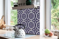 Tulup Carreaux vinyle 30x30 cm Plumes de paon 9 pcs