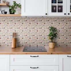 Tulup Carreaux vinyle 30x30 cm Thème du bon appétit 9 pcs