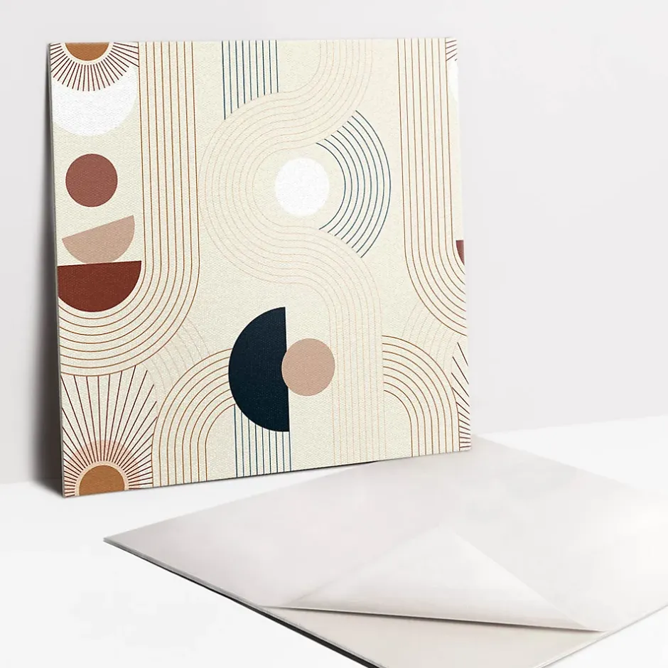 Carreaux vinyle 30x30 cm Formes géométriques bohèmes 9 pcs-Tulup