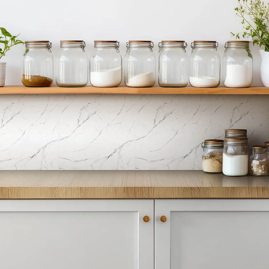 Tulup Carreaux vinyle 30x30 cm Marbre clair 9 pcs