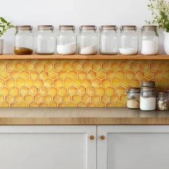 Tulup Carreaux vinyle 30x30 cm Dessin en nid d'abeille 9 pcs