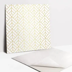 Tulup Carreaux vinyle 30x30 cm Géométrie dorée 9 pcs