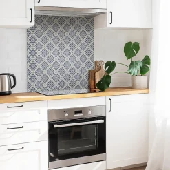 Tulup Carreaux vinyle 30x30 cm Carreaux bleus portugais 9 pcs