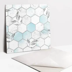 Carreaux vinyle 30x30 cm Hexagones et feuilles 9 pcs-Tulup Discount