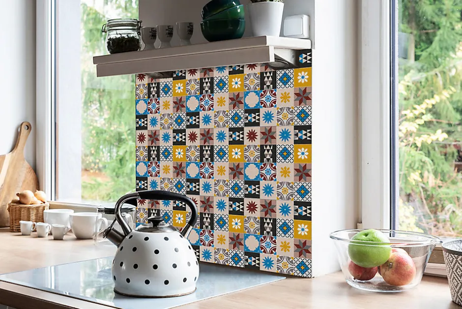 Carreaux vinyle 30x30 cm Mosaïque orientale 9 pcs-Tulup