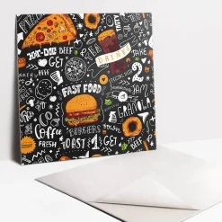 Carreaux vinyle 30x30 cm Dessin animé de restauration rapide 9 pcs-Tulup