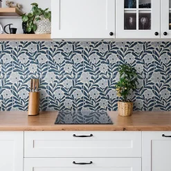 Tulup Carreaux vinyle 30x30 cm Fleurs peintes 9 pcs