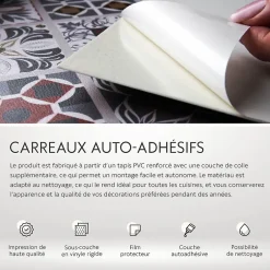 Carreaux vinyle 30x30 cm Feuilles rétro 9 pcs-Tulup Clearance