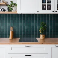 Carreaux vinyle 30x30 cm Mosaïque vert bouteille 9 pcs-Tulup Best